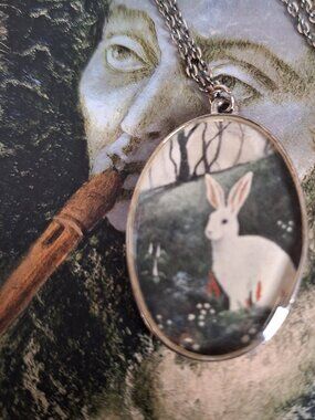 White hare necklace